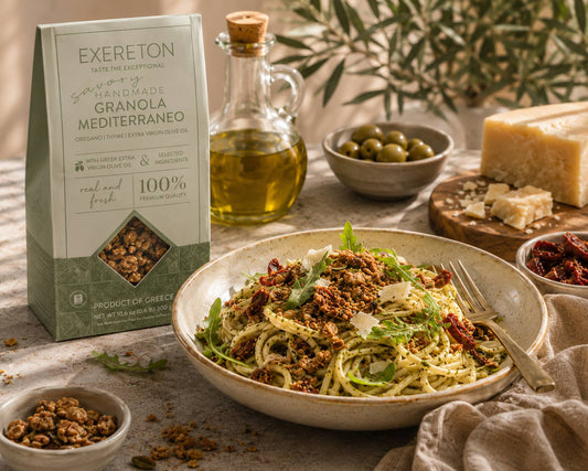 Granola sărate inspirate din bucătăria mediteraneană.